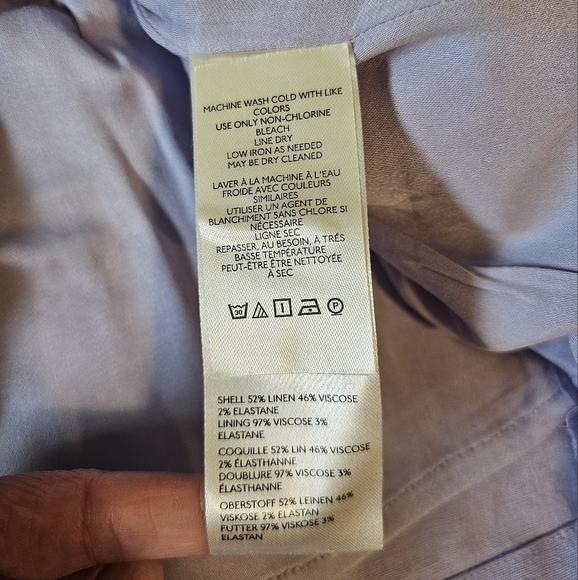 The Ophelia Sleeveless Linen Slim Mini Dress by Maeve in Lilac Purple, Size 12 - Picture 14 of 15